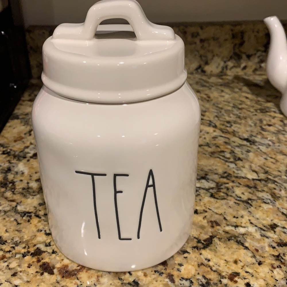 Rae Dunn White Ceramic TEA Canister
